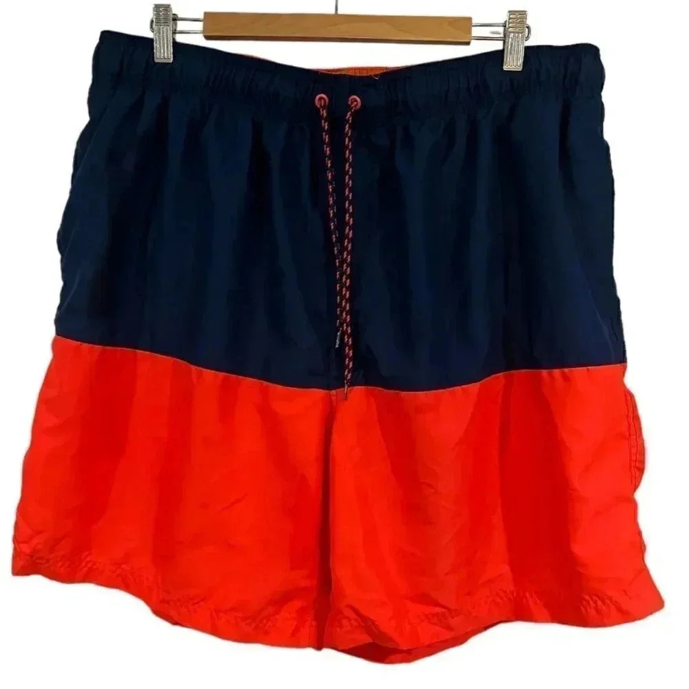 Faded Glory XXL color block swim trunks EUC